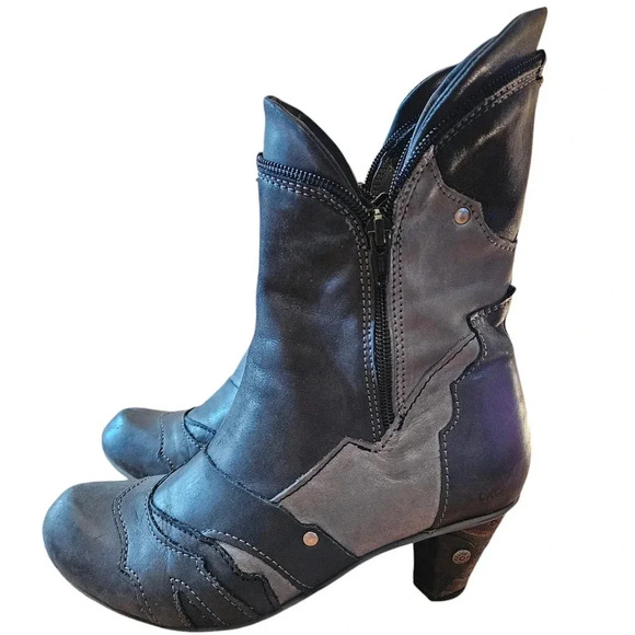 Dkode Women's Boho Leather Vintage Style Zippered Retro Ankle Boots Size EU 38. - Picture 3 of 15